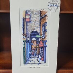 Scully Blue and Orange Architectural Watercolor Art